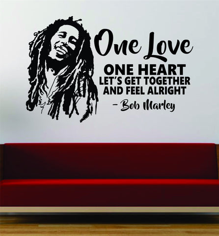 Bob Marley People One Love One Heart Quote Version 1 Music Reggae Rasta Decal Sticker Wall Vinyl Decor Art - boop decals - vinyl decal - vinyl sticker - decals - stickers - wall decal - vinyl stickers - vinyl decals