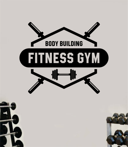 Body Building Fitness Gym V2 Wall Decal Home Decor Bedroom Room Vinyl Sticker Art Teen Work Out Quote Beast Lift Strong Inspirational Motivational Health School