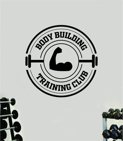 Body Building Training Club V2 Gym Quote Wall Decal Sticker Vinyl Art Home Decor Bedroom Boy Girl Inspirational Motivational Fitness Health Exercise Lift Beast Kettlebell