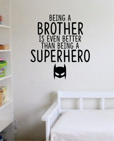 Brother Superhero Decal Sticker Wall Vinyl Decor Art Home Bedroom Living Room Son Kids Nursery Funny Cute Family Twins Hero Mask
