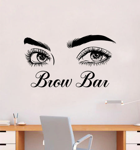 Brow Bar V4 Wall Decal Sticker Vinyl Home Decor Bedroom Art Makeup Cosmetics Lashes Eyebrows Eyelashes Brows Vanity Women Girls