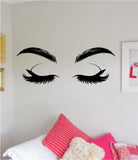 Brows Lashes Beautiful Decal Sticker Room Bedroom Wall Vinyl Decor Art Make Up Beauty Salon Girls Women Teen