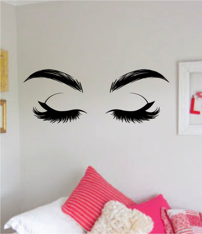 Brows Lashes Beautiful Decal Sticker Room Bedroom Wall Vinyl Decor Art Make Up Beauty Salon Girls Women Teen
