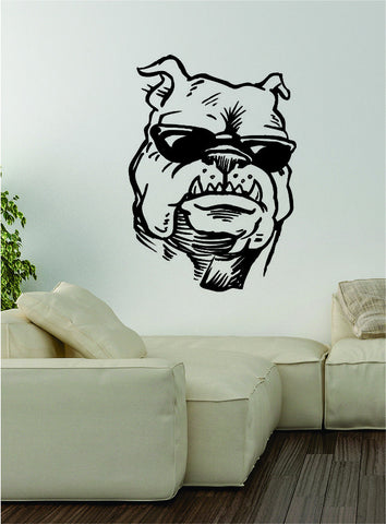 Bulldog Sunglasses Wall Decal Sticker Vinyl Art Home Decor Decoration Dog Puppy Animal Rescue Funny Cool