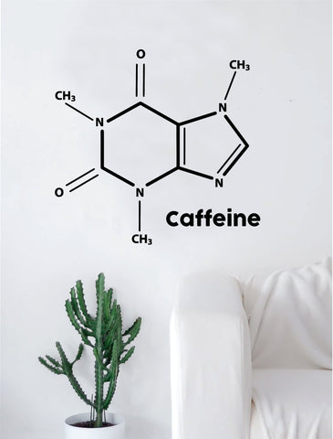Caffeine Molecule Decal Sticker Wall Vinyl Art Home Room Decor Teacher School Classroom Funny Science Atom