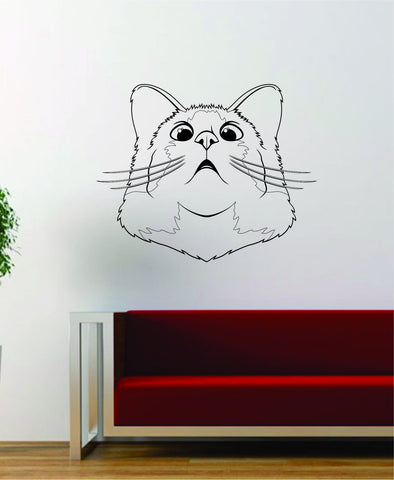 Cat Face V2 Funny Decal Sticker Wall Vinyl Art Home Room Decor Decoration Animal Pet Teen Kitten Kitty
