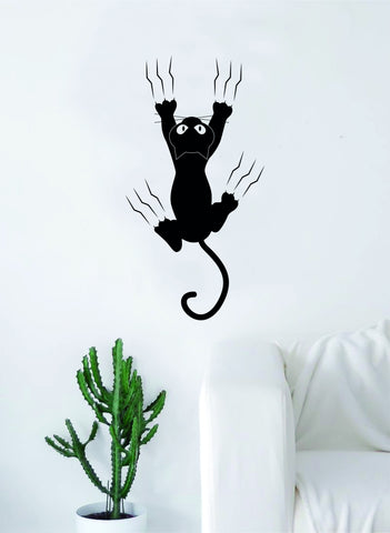Cat on the Wall Scratch Funny Decal Sticker Wall Vinyl Art Home Room Decor Cute Animal Pet Teen Kitten Kitty