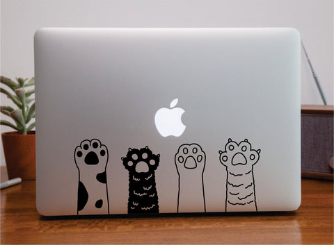 Cat Paws Laptop Sticker Wall Decal Car Truck Window Vinyl Art Decor Macbook Kitten Kitty Meow Animals Cute Girls Vet Rescue