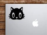 Cat Face V3 Laptop Wall Decal Sticker Vinyl Art Quote Macbook Apple Decor Car Window Truck Kids Baby Teen Inspirational Girls Animals Kitten Cute