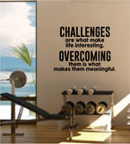 Challenges Overcoming Decal Sticker Wall Vinyl Art Wall Bedroom Room Decor Motivational Inspirational Teen Sports Gym Fitness