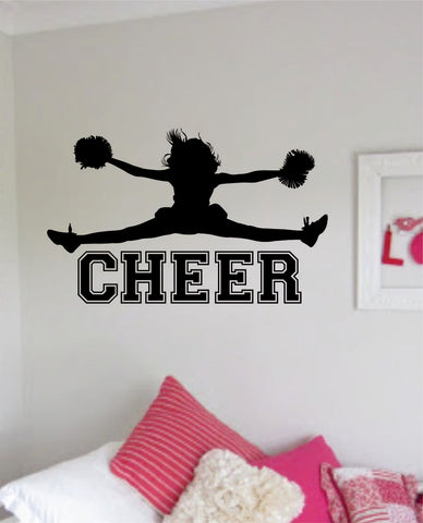 Cheer Decal Sticker Room Bedroom Wall Vinyl Art Decor Girl Boy Teen Kids Sports School Cheerleader Cheerleading Lead Dance Sing Jump Stunt Tumble Spirit