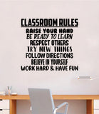 Classroom Rules Quote Decal Sticker Wall Vinyl Decor Art Room Teacher Class Students Education Science Kids