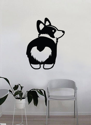 Corgi Butt Wall Decal Decor Art Sticker Vinyl Room Bedroom Home Funny Animals Cute Puppy Dog Vet Adopt Rescue