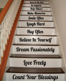 Count Your Blessings Stairs Quote Wall Decal Sticker Room Art Vinyl Family Peace Happy Home House Staircase Dream Inspire Dance Smile