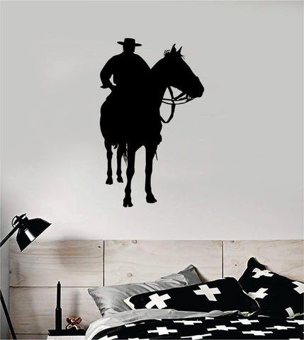 Cowboy Horse V3 Animal Wall Decal Sticker Vinyl Home Decor Art Rodeo Farm Southern American Country