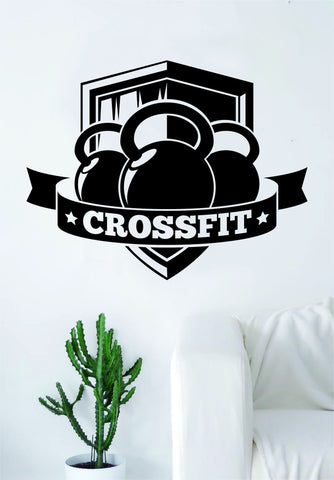 Crossfit V2 Quote Fitness Health Work Out Gym Decal Sticker Wall Vinyl Art Wall Room Decor Weights Dumbbell Motivation Inspirational