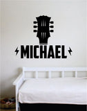Custom Guitar Name V1 Wall Decal Sticker Bedroom Room Art Vinyl Home Decor Music Teen Kids Customized Personalized