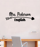 Custom Teacher Name Arrow Heart Wall Decal Home Decor Art Sticker Vinyl School Elementary Kindergarden Classroom Customized Personalized Cute