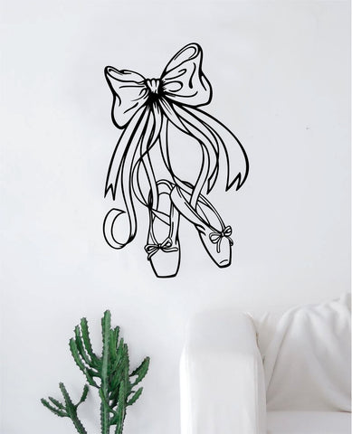 Dance Shoes Ballet Bow Girls Wall Decal Sticker Vinyl Art Bedroom Living Room Decor Teen