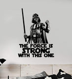 Darth Vader The Force is Strong Star Wars Decal Sticker Wall Vinyl Decor Art Room Teen Kids Movies Yoda Skywalker C3P0 Jedi Dark Side