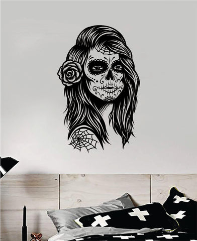 Day of the Dead Girl V4 Wall Decal Home Decor Art Sticker Vinyl Bedroom Room Sugar Skull Teen School