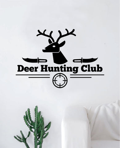 Deer Hunting Club Wall Decal Sticker Vinyl Art Bedroom Living Room Nursery Quote Animals Hunter