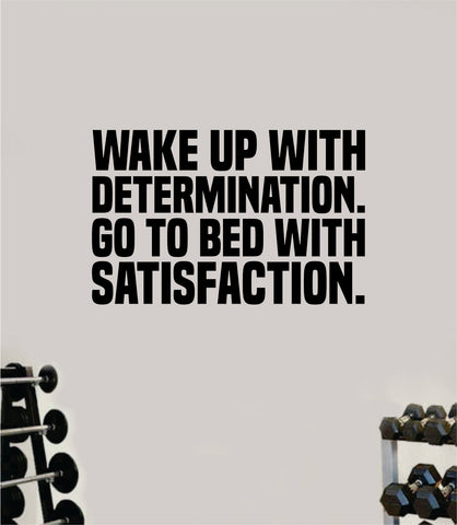 Determination Satisfaction Gym Fitness Wall Decal Home Decor Bedroom Room Vinyl Sticker Teen Art Quote Beast Lift Train Inspirational Motivational Health Girls Exercise