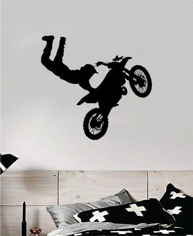 Dirtbike Trick v2 Decal Sticker Bedroom Room Wall Vinyl Art Home Decor Teen Sports Moto X Auto Rider Biker Race Dirt Brap