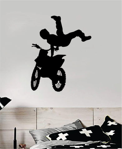 Dirtbike Trick Decal Sticker Bedroom Room Wall Vinyl Art Home Decor Teen Sports Moto X Auto Rider Biker Race Dirt Brap