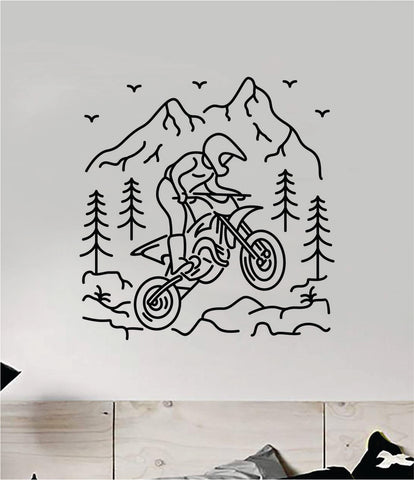 Dirtbike Adventure Wall Decal Sticker Bedroom Room Vinyl Art Home Decor Teen Boy Girl Sports Moto X Auto Rider Biker Race Dirt Brap Racing