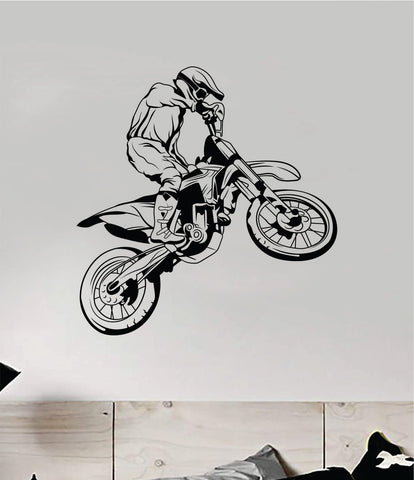 Dirtbiker v10 Wall Decal Sticker Bedroom Room Vinyl Art Home Decor Teen Boy Girl Sports Moto X Auto Rider Biker Race Dirt Brap Racing Dirtbike