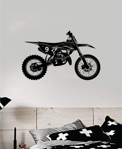 Dirtbike V2 Motorcycle Decal Sticker Bedroom Room Wall Vinyl Art Home Decor Teen Nursery Sports Moto X Ride Auto Dirt