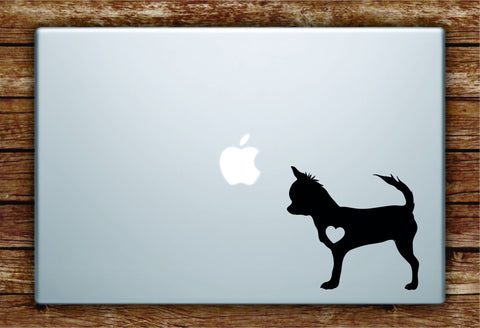 Dog Heart V4 Laptop Apple Macbook Quote Wall Decal Sticker Art Vinyl Car Window Animals Puppy Love Chihuahua