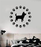 Dog Paw Circle V2 Decal Sticker Wall Vinyl Art Home Room Home Decor Animal Pet Vet Teen Adopt Rescue Puppy Doggy Cute Love