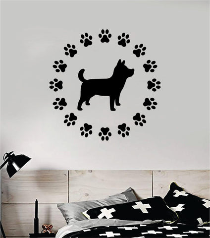 Dog Paw Circle V2 Decal Sticker Wall Vinyl Art Home Room Home Decor Animal Pet Vet Teen Adopt Rescue Puppy Doggy Cute Love