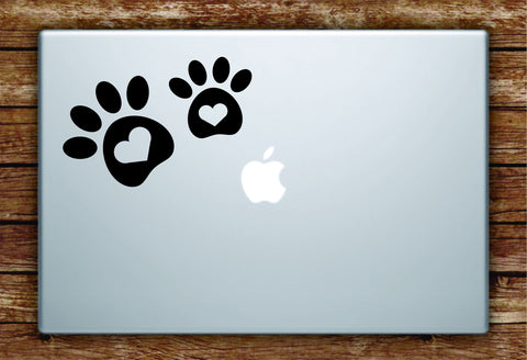 Dog Paw Hearts V2 Laptop Apple Macbook Quote Wall Decal Sticker Art Vinyl Animal Puppy Rescue Cute Love