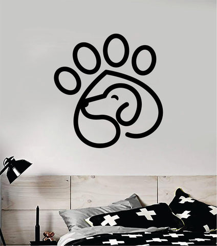Dog Paw Decal Sticker Wall Vinyl Art Home Room Home Decor Animal Pet Vet Teen Adopt Rescue Puppy Doggy Cute Love