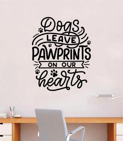 Dogs Paw Prints Hearts Wall Decal Decor Art Sticker Vinyl Room Bedroom Home Funny Teen Baby Girl Boy Animals Cute Puppy Vet Adopt Rescue