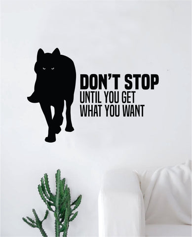 Don't Stop Wolf Quote Fitness Health Decal Sticker Wall Vinyl Art Wall Bedroom Room Decor Decoration Motivation Inspirational Gym Beast Animals