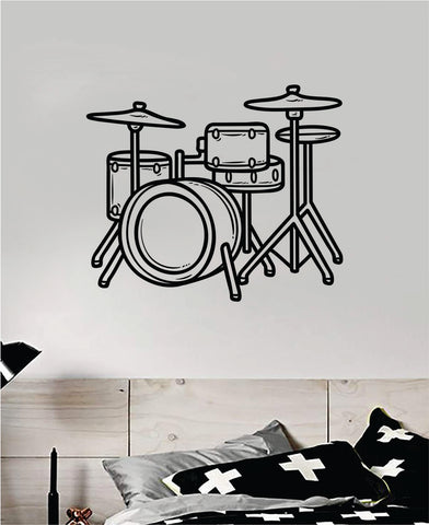 Drumset V8 Wall Decal Home Decor Bedroom Room Vinyl Sticker Art Music Drums Drummer Band Kids Teen