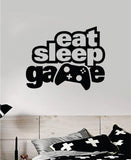 Eat Sleep Game V8 Wall Decal Quote Home Room Decor Art Vinyl Sticker Funny Gamer Gaming Nerd Geek Teen Video Kids Baby Boys Xbox Ps4