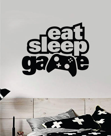 Eat Sleep Game V8 Wall Decal Quote Home Room Decor Art Vinyl Sticker Funny Gamer Gaming Nerd Geek Teen Video Kids Baby Boys Xbox Ps4
