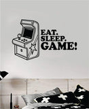 Eat Sleep Game V9 Wall Decal Quote Home Room Decor Art Vinyl Sticker Funny Gaming Nerd Geek Teen Video Kids Baby Boys Xbox Ps4 Arcade