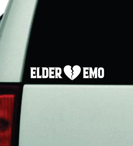 Elder Emo V2 Car Decal Truck Window Windshield Mirror Rearview JDM Bumper Sticker Vinyl Quote Girls Funny Women Trendy Meme Men Music Bands