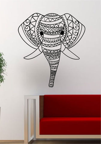 Elephant Face V3 Decal Wall Vinyl Art Decor Room Animal Beautiful Boho Design