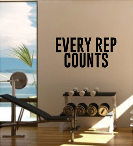 Every Rep Counts Gym Quote Fitness Health Work Out Decal Sticker Wall Vinyl Art Wall Room Decor Weights Lift Dumbbell Motivation Inspirational