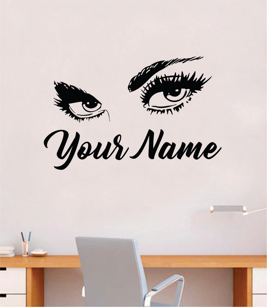 Eyelashes Custom Name Wall Decal Sticker Vinyl Home Decor Bedroom Art –  boop decals