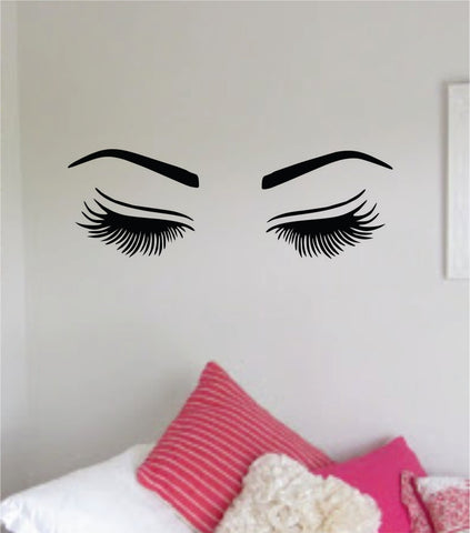 Eyelashes V10 Wall Decal Sticker Vinyl Home Decor Bedroom Art Make Up Lashes Cosmetics Beauty Salon Brows Girls Eyes Slay