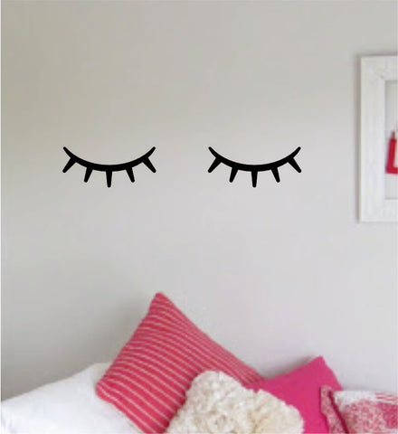 Eyelashes v7 Wall Decal Home Decor Art Sticker Vinyl Room Bedroom Kids Teen Baby Nursery Girls Eyelashes Brows Make Up Beauty