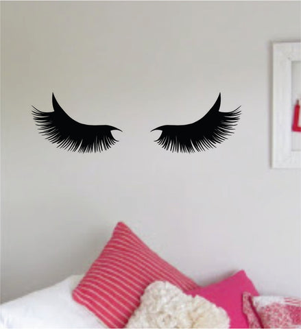 Eyelashes v8 Wall Decal Home Decor Art Sticker Vinyl Room Bedroom Kids Teen Baby Nursery Girls Eyelashes Brows Make Up Beauty